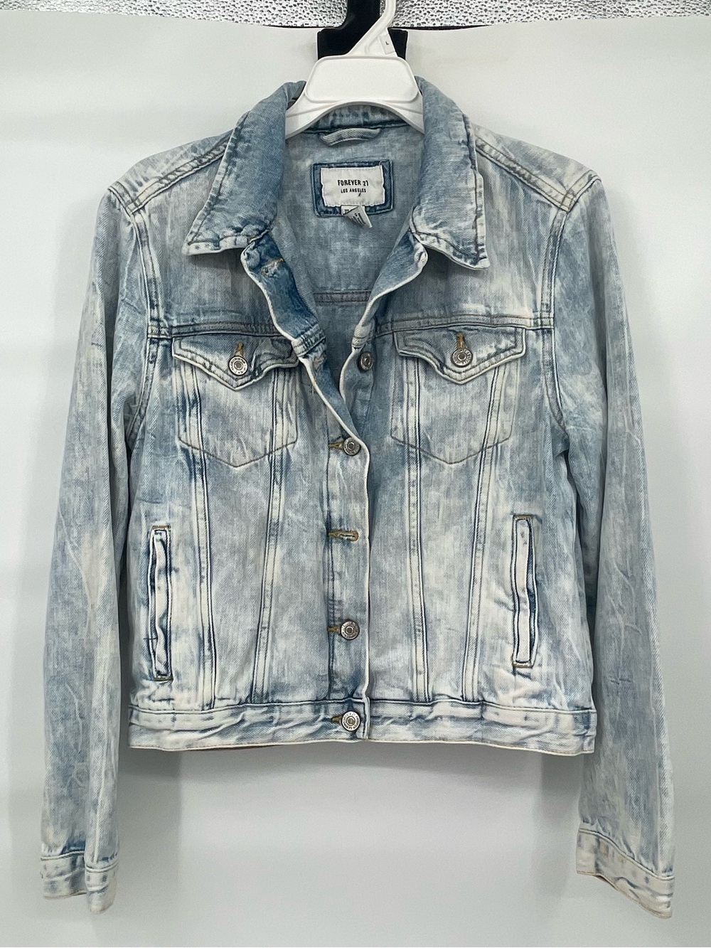 Forever 21 acid wash light denim jacket